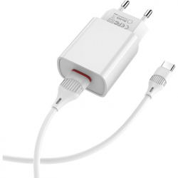 Зарядний пристрій BOROFONE BA20A USB 10.5W + cable USB to USB-C white (6931474700742) - Картинка 5