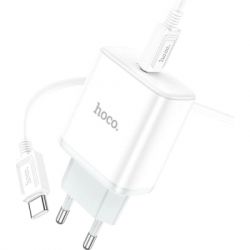 Зарядний пристрій HOCO C104A USB-C PD20W + cable USB-C to USB-C white (6931474782915) - Картинка 4