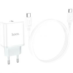 Зарядний пристрій HOCO C104A USB-C PD20W + cable USB-C to USB-C white (6931474782915) - Картинка 7