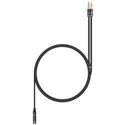 Кабель мультимедійний 3.5mm F to 2x3.5mm M 0.4m (4pin) black XoKo (AC-009) - Картинка 2