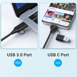 Концентратор XoKo USB-C 5-in-1 USB 3.0 + USB 2.0 + SD/TF + RJ45 100Mbps silver (XK-AC-350) - Картинка 4