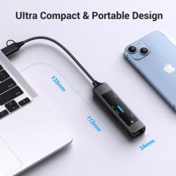 Концентратор XoKo USB-C 5-in-1 USB 3.0 + USB 2.0 + SD/TF + RJ45 100Mbps silver (XK-AC-350) - Картинка 5