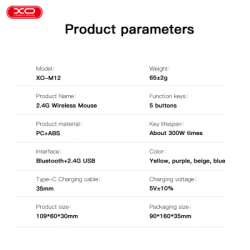 ����� XO M12 Wireless Transparent/Pink (M12 Purple) - �������� 3