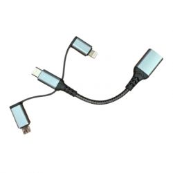  OTG USB 3.0 AF to USB-C + Micro 5P + Lightning 0.11m 60W XoKo (XK-AC-155) -  2