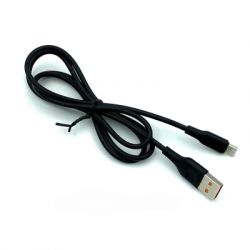 Дата кабель USB 2.0 AM to Micro 5P 1.0m 2.4A silicone black Denmen (DM-D01V-BK) - Картинка 4