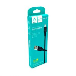 Дата кабель USB 2.0 AM to Micro 5P 1.0m 2.4A silicone black Denmen (DM-D01V-BK) - Картинка 5