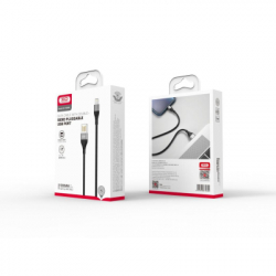 Дата кабель USB 2.0 AM to Lightning 1.0m 2.4A double-side grey XO (NB188-L-1-GR) - Картинка 5