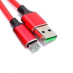 ���� ������ USB 2.0 AM to Micro 5P 1.0m 2.4A braided red XO (NB143-M1-RD) - �������� 2