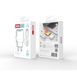 Зарядний пристрій XO 2xUSB 2.4A + cable USB to USB-C white (L78-TC-WH) - Картинка 4