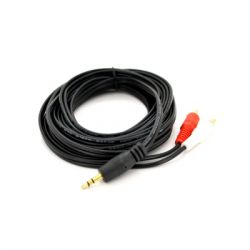   3.5mm M to 2xRCA M 1.5m black Voltronic (YT-3.5(M)/2RCA(M)-1.5Cu)