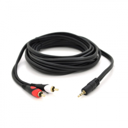   3.5mm M to 2xRCA M 5.0m black Voltronic (YT-3.5(M)/2RCA(M)-5.0PCu)