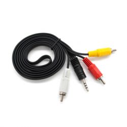   3.5mm M to 3xRCA M 1.5m black Voltronic (YT-3.5(M)/3RCA(M)-1.5Cu)