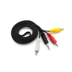  3.5mm M to 3xRCA M 1.8m black Voltronic (YT-3.5(M)/3RCA(M)-1.8Cu)