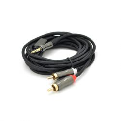   3.5mm M to 2xRCA M 3.0m black VEGGIEG (YT-AR2-3)