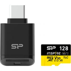 ����� ���'�� Silicon Power 128GB microSDXC class 10 UHS-I U3 V30 A1 Inspire (SP128GBSTXLV3V1NSP)