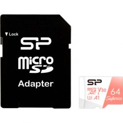 ����� ���'�� Silicon Power 64GB microSDXC class 10 UHS-I U3 V30 A1 Superior (SP064GBSTXDV3V20SP)