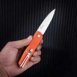 Нож SRM Qrick, Sandvik14C28N, G10, помаранчево-зелений (408L-GX) - Картинка 7