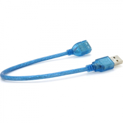 Дата кабель USB 2.0 AM/AF 0.3m blue transparent Voltronic (YT-AM/AF-0,3TBL) - Картинка 2