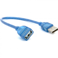 ���� ������ USB 2.0 AM/AF 0.3m blue transparent Voltronic (YT-AM/AF-0,3TBL)