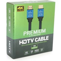 Кабель мультимедійний HDMI M to HDMI M 5.0m V2.0 4Kx2K black Merlion (YT-HDMI(M)/(M)4KV2.0-5.0m/19119) - Картинка 2