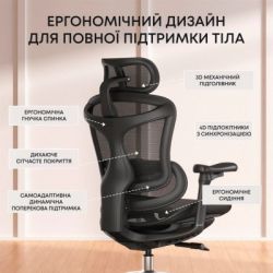 Офисное кресло Sihoo DORO C300L Mesh Black (DORO-C300L-A3-101) - Картинка 6