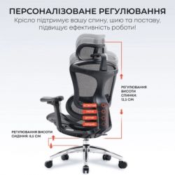 Офисное кресло Sihoo DORO C300L Mesh Black (DORO-C300L-A3-101) - Картинка 9