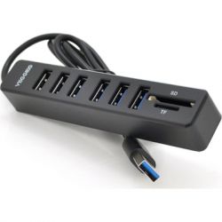  VEGGIEG USB 2.0 8-in-1 to 6xUSB 2.0 + SD/TF black/blue (V-C306/19897)