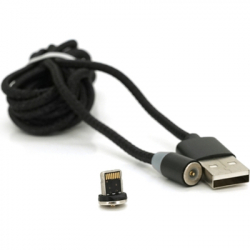 Дата кабель USB 2.0 to Lightning 2.0m 2A magnetic nylon black PiPo (18166) - Картинка 2