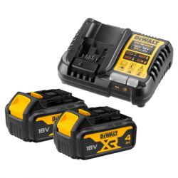 ����� ����������� + �������� ���������� DeWALT 10,8 - 54V, 4A, 18V XR Li-Ion, 2x4Ah (DCB1104M2)