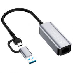 Адаптер USB-C + USB A to RJ45 Ethernet 1000Mbps ColorWay (CW-AD-CRG) - Картинка 4
