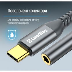  USB-C to 3.5mm F 0.14m gray ColorWay (CW-AD-CJ) -  11