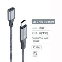  USB-C M to Lightning F 0.17m gray ColorWay (CW-AD-CL) -  5