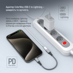  USB-C M to Lightning F 0.17m gray ColorWay (CW-AD-CL) -  6