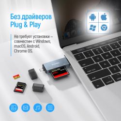 ��������� Card Reader ������� Colorway USB 2.0/USB-C to CF/SD/MicroSD (CW-CR-01) - �������� 8