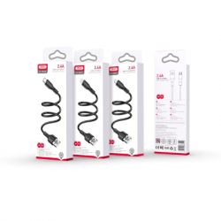 Дата кабель USB 2.0 AM to Lightning 1.0m black XO (NB230_L_Black) - Картинка 3