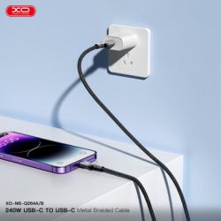 Дата кабель USB-C to USB-C 2.0m 240W black XO (NBQ264B_С_Black) - Картинка 3