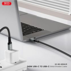Дата кабель USB-C to USB-C 2.0m 240W black XO (NBQ264B_С_Black) - Картинка 4