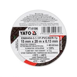 Ізоляційна стрічка Yato 15 ММ X 20 М X 0,13 ММ, біла (YT-81596) - Картинка 3