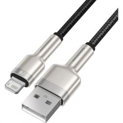 ���� ������ USB 2.0 AM to Lightning 2.0m 2.4A metal black Baseus (CALJK-B01) - �������� 2