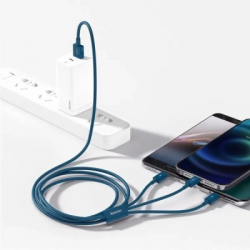 ���� ������ USB 2.0 AM to Lightning + Micro 5P + Type-C 1.5m 3.5A blue Baseus (CAMLTYS-03) - �������� 10