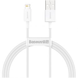   USB 2.0 AM to Lightning 1.0m 2.4A white Baseus (CALYS-A02)