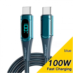   USB-C to USB-C 2.0m 100W Digital Display blue Essager (ES-XCTT1-YDA03)