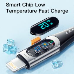Дата кабель USB-C to Lightning 2.0m 20W Digital Display black Essager (EXCTL-YDA01) - Картинка 5