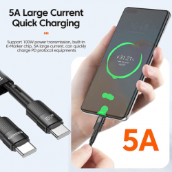 ���� ������ USB-C to USB-C 1.0m 100W black Essager (EXCTT1-XC01) - �������� 4