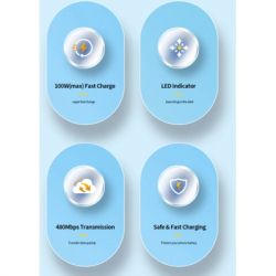 ���� ������ USB-C to USB-C 1.0m 100W black Essager (EXCTT1-CG01) - �������� 10