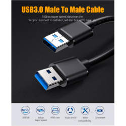 ���� ������ USB 3.0 AM/AM 2.0m 5Gbps black Essager (EXCAA-YTD01) - �������� 2