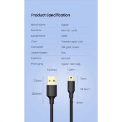 ���� ������ USB 2.0 AM to Mini 5P 1.0m US132 black Ugreen (10355) - �������� 9