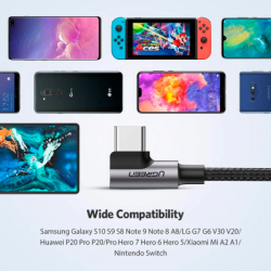 ���� ������ USB 2.0 AM to USB-C 3.0m 3A 90� corner US176 black Ugreen (70875) - �������� 10