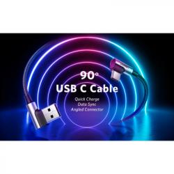���� ������ USB 2.0 AM to USB-C 3.0m 3A 90� corner US176 black Ugreen (70875) - �������� 6