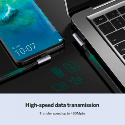 ���� ������ USB 2.0 AM to USB-C 3.0m 3A 90� corner US176 black Ugreen (70875) - �������� 7